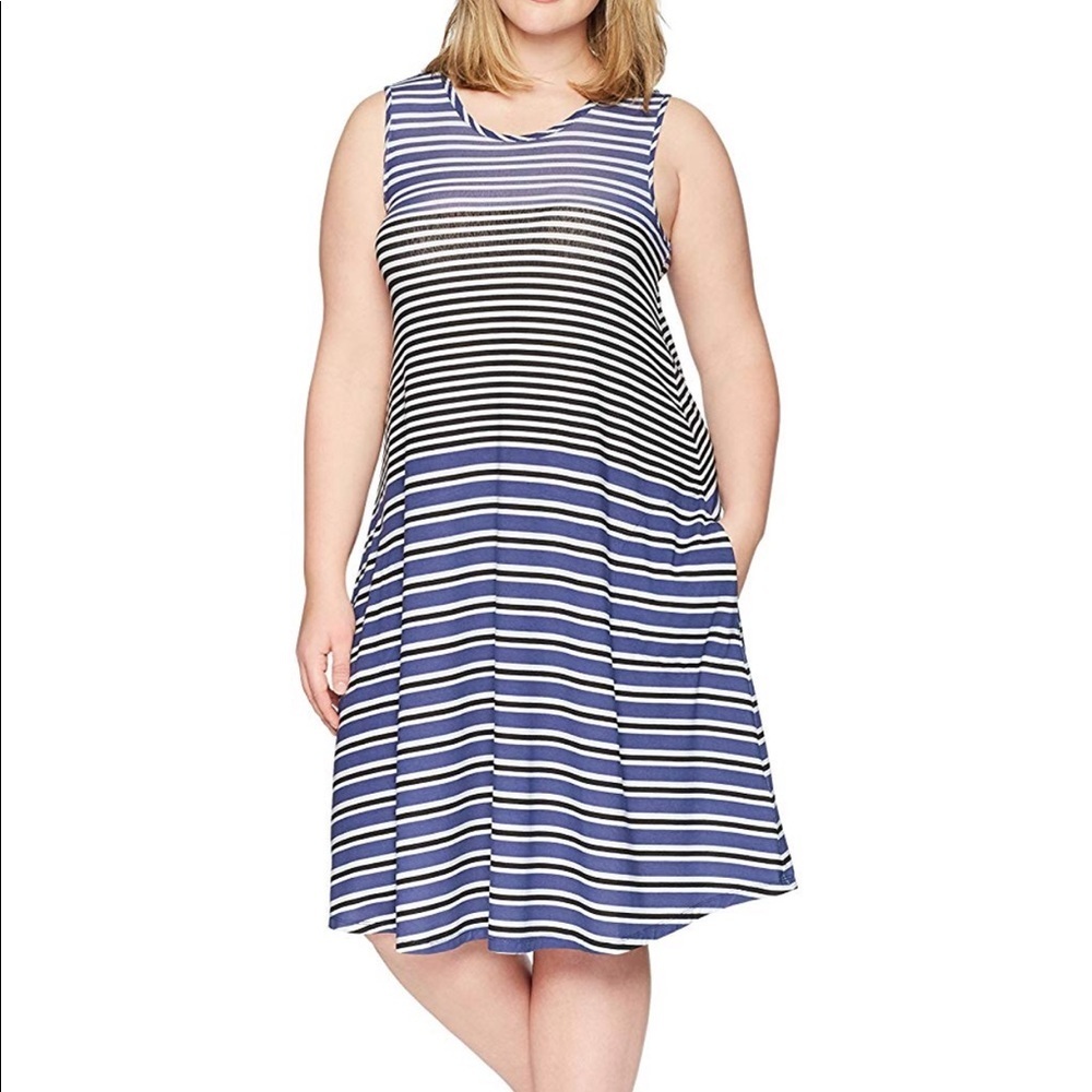 New Aventura Indigo Striped Flowy Dress